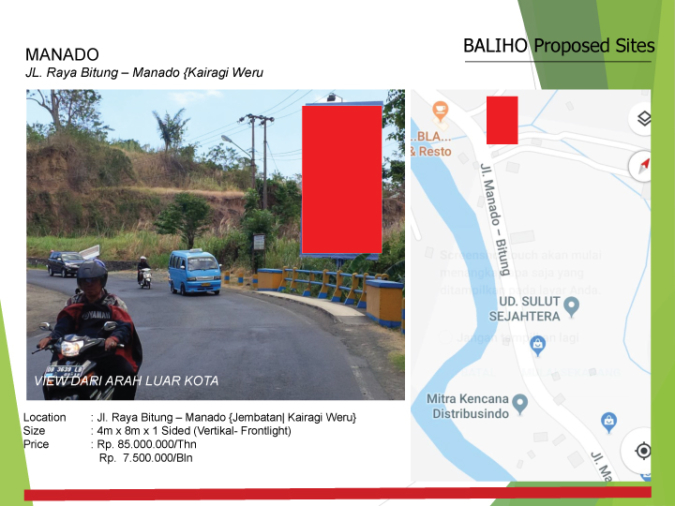 MANADO : JL. Raya Bitung – Manado(Kairagi Waru)