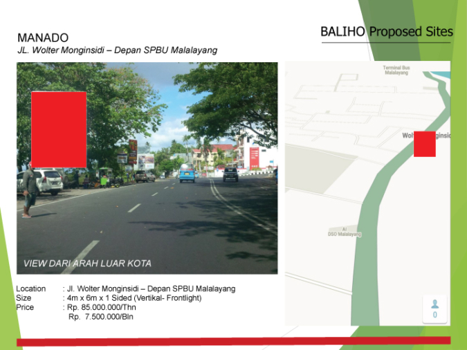 MANADO : JL. Wolter Monginsidi – Depan SPBU Melalayang