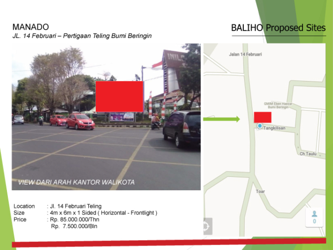 MANADO : JL. 14 Februari – Pertigaan Teling Bumi Beringin